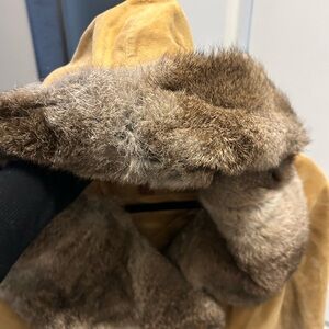 Danier Suede and fur lined hood and cuffs jacket